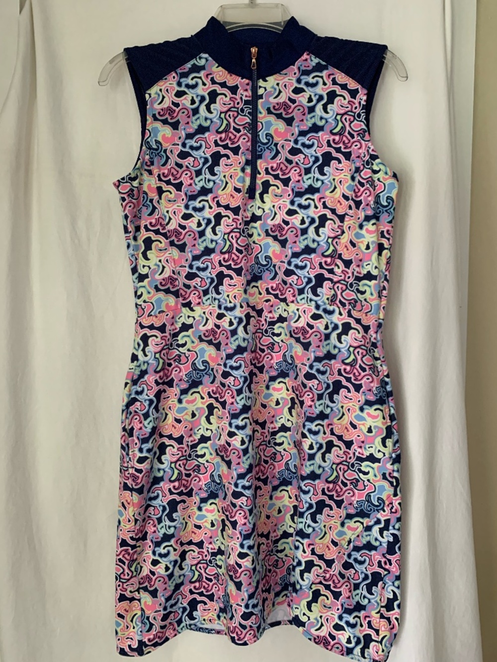 EP New York sleeveless golf dress in 'Jacobean' pattern